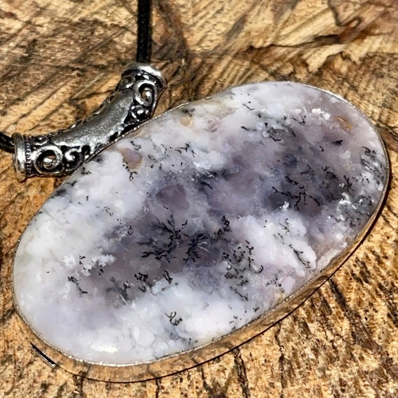 Large Sideways Dendritic Agate Pendant 1 1/2”x 2 1/2” - Picture 7 of 12